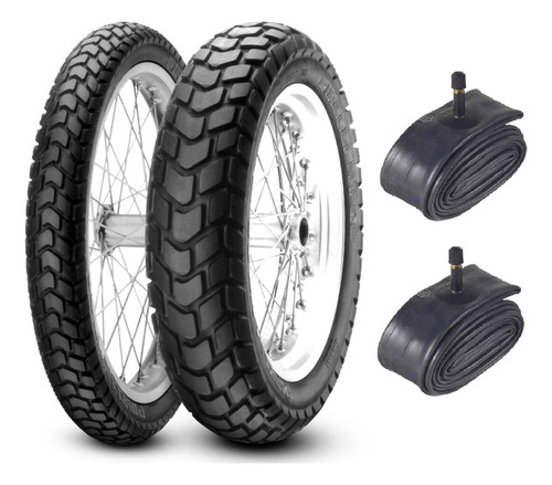 Par Pneu Honda Bros 150 Dianteiro Traseiro Pirelli + Camara