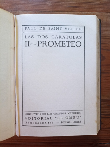 I Esquilo / Il Prometeo - Paul De Saint Victor (Usado)