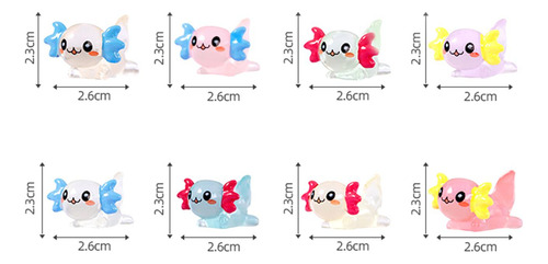 8x Figuras En Miniatura De Axolotl, Manualidades Diy Que