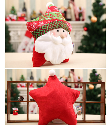 Cojín Navideño Con Forma De Estrella De Cinco Puntas De Papá