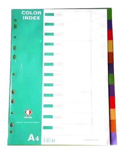 comprar Kit X10 Separador The Pel Indice Plastico 12 Div Lengüeta A4