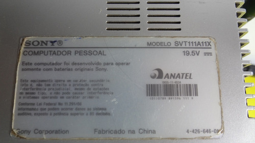 Placa Wi-fi Para O Ultrabook Sony Vaio Svt111a11x Original (Usado)