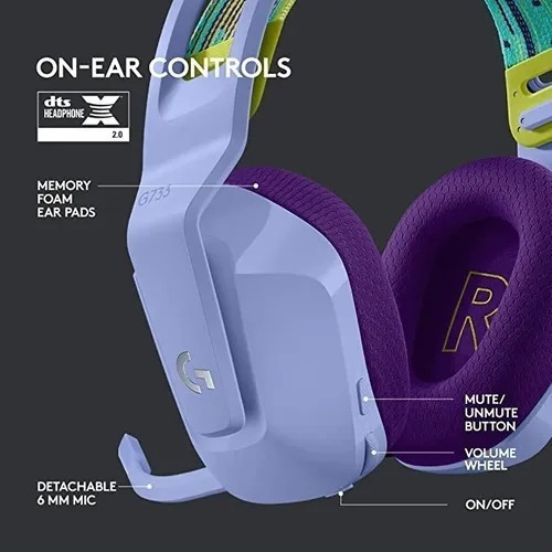 Auriculares Gamer Logitech G733 Inalámbricos Lila