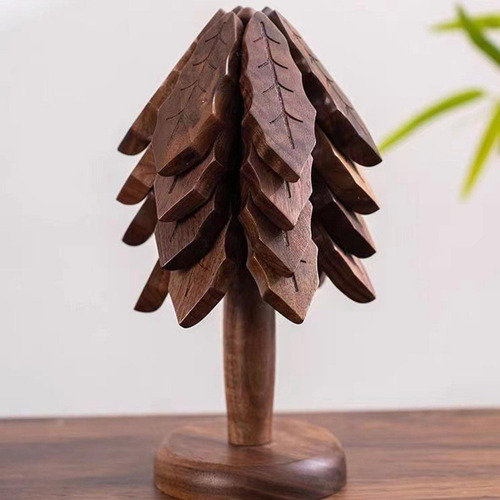 Posavasos De De Madera Con Soporte, Salvamanteles De Madera,