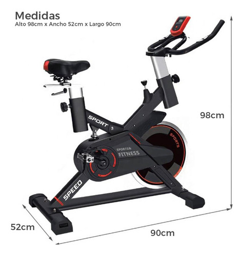 Bicicleta Spinning Profesional Sport&fitness Con Monitor Negro