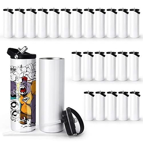 Agh 2 Pack Sublimation Tumblers 20 Oz Skinny With H6lbh