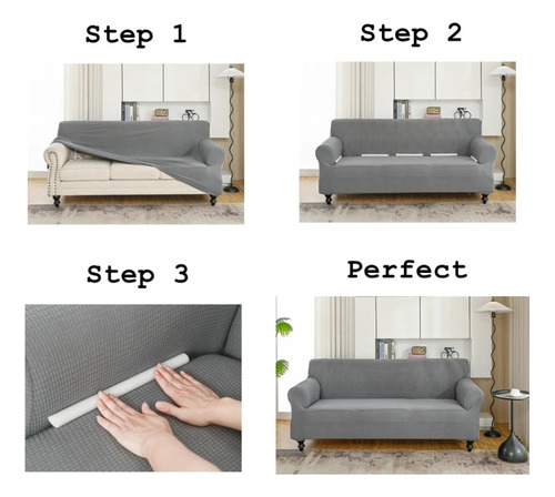 Funda Calce Perfecto Para Sillon 4 Cuerpos Tela Texturizada
