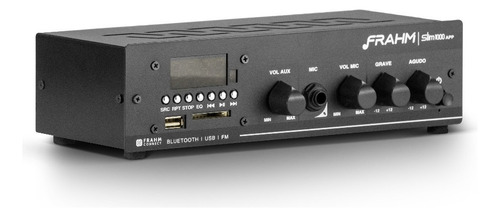 Amplificador Receiver P/ Som Ambiente Frahm Slim 1000 App Cor Preto Potência De Saída Rms 40 W