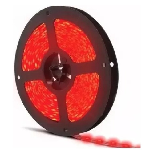 Fita Led Com 5m 3528 12v Vermelha Vermelho Sem Silicone