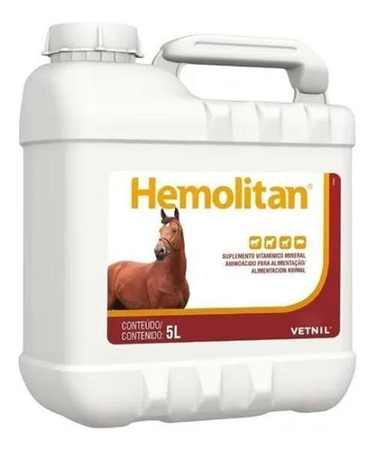 Hemolitan 5 Litros Suplemento Vitamínico Equinos Vetnil