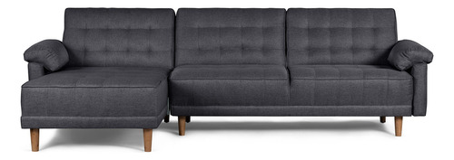 Sala Modular Landon Makora Beehive Memory Foam De Lino Color Gris Oscuro