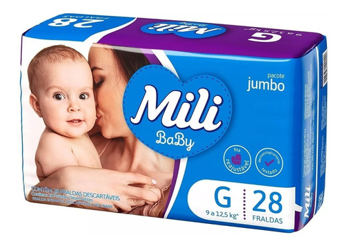 Fralda Descartável Infantil Mili Ultra Seca Jumbo G C/ 28 Un Gênero Sem Gênero Tamanho Grande (g)