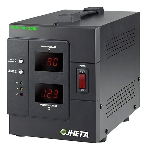 Regulador De Voltaje Jheta Avr Pro 3000va 2400w 4 Contactos Color Negro