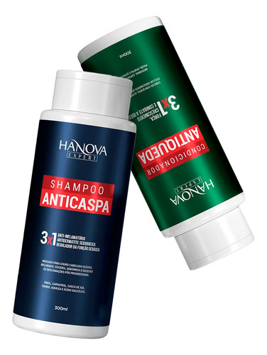 Shampoo Anticaspa + Condicionador Antiqueda Hanova Expert