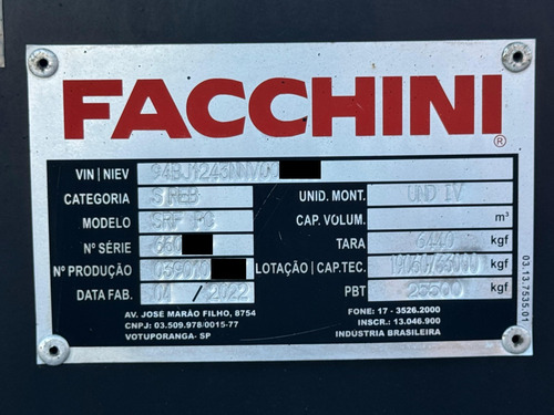 Porta Container Ls Facchini 2022 - Com Pneus