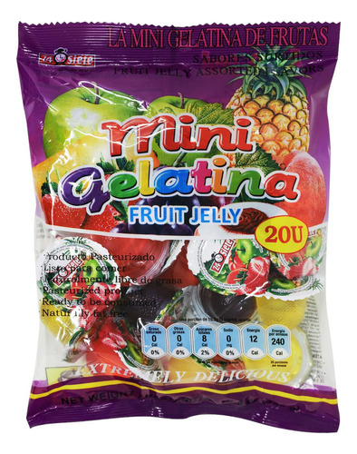 Mini Gelatina De Fruta Sabores Surtidos 20 Pzas Fruit Jelly