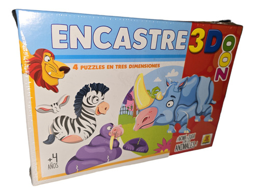Encastre 3d Zoo 4 Puzzles En 3 Dimensiones Didáctico