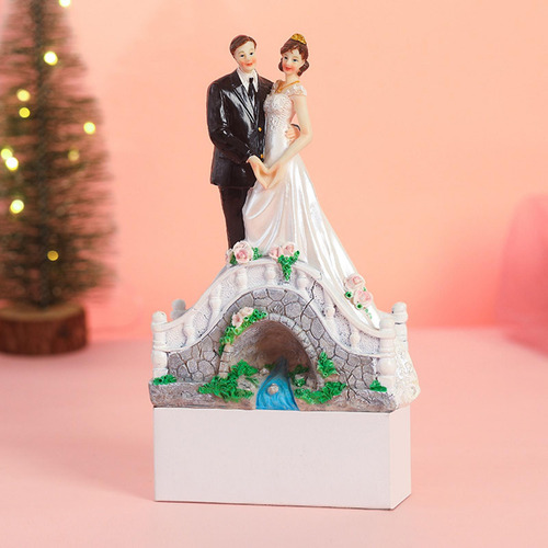 Pareja Figuras Novia Novio Stand Puente Para Aniversarios