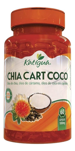 Oleo De Coco Cartamo Chia 60 Capsulas