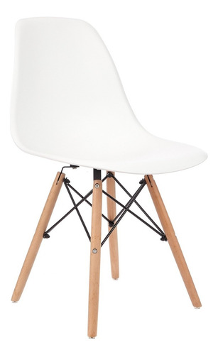 Silla Eames Diseño Moderno Patas Madera Cocina Comedor