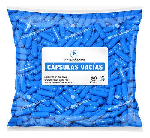 Capsulas Vacias No. 0 Azul, 10 Millares Color Azul/Azul