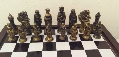 Jogo Tabuleiro de Xadrez Medieval Decoração