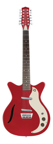 Guitarra Danelectro 12 Cuerdas  Red Metal + Funda