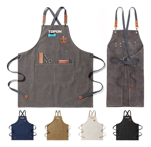 Delantal Topon De Cocina P/chef, Barbero, Multiusos Unisex