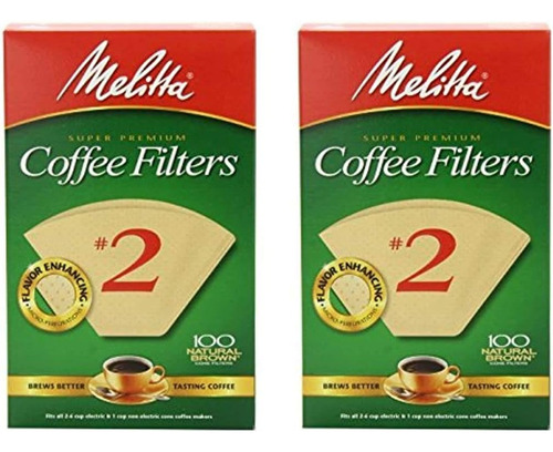 Filtros De Café Melitta Descartables,papel, 100pzs, X2 Cajas