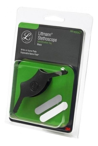 Etiqueta De Id Tag Para Estetoscópios Littmann - Preto 40007