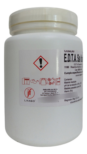 E.d.t.a. Sal Disodica R. A. De 500 G Jf Lhabo 1180