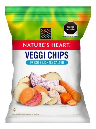 3 Pza Botana Mezcla De Vegetales Nature's Heart Veggi Chips