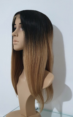 Peruca Front Lace Degrade 100% Humano Ombre Hair Loiro Mel