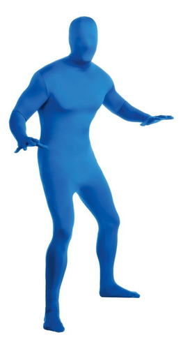 Skin Zentai Supersuit, Azul, Traje Mediano