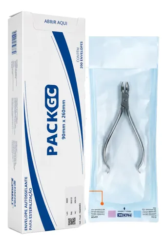 200 Envelope Para Autoclave 9 X 26 Auto Selante Papel Grau
