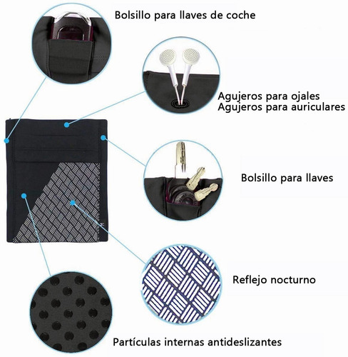 Imagen 2 de 10 de Brazalete Deportivo Para Teléfono Con Bolsa Para Llaves(l)