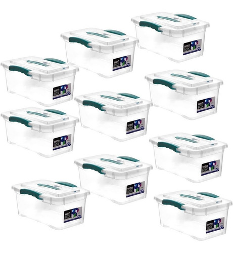 Pack De 10 Cajas Wenco Transparente Wenbox De 6 Lts 33x22x15