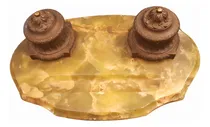 Comprar Escribania Marmol Onix Tinteros Bronce 35 X 23 Cm