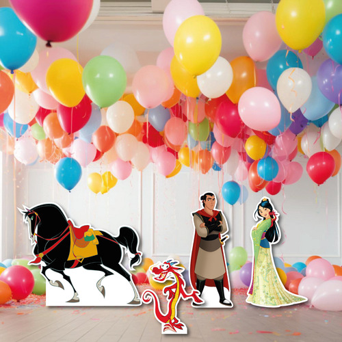 Figuras De Coroplast Mulan 4pz Kit Para Fiesta