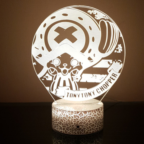 Lámpara 3d Tony Tony Chopper One Piece Base A + C. Remoto