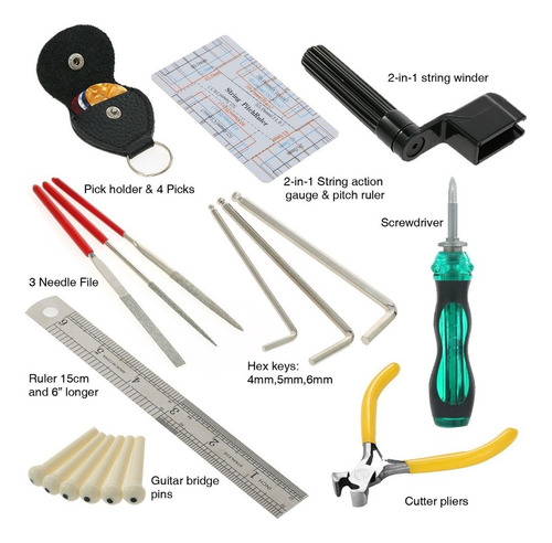 Ammoon Mantenimiento De Reparaci??n De Guitarra Kit De
