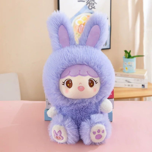 Peluche Nommi Animalito Peludo Grande Importado Nommi Violeta