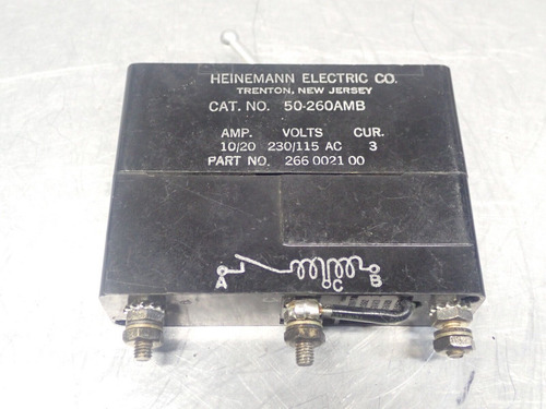 Heinemann 50-260amb Circuit Breakers 10/20a 230/115vac N Zza