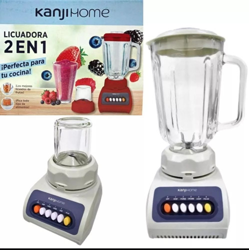 Imagen 1 de 7 de Licuadora Retro 2 En 1 Kanji Con Jarra De Vidrio Blanca 200v