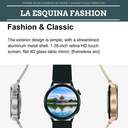 Imagen 5 de 8 de Smartwatch Dt4 Plus Nfc Gps Alipay Ip68 Res390x390 Siri Llam