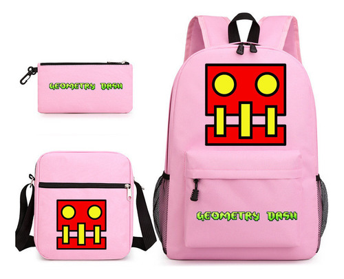 Mochila Escolar Geometry Dash Geometry Sprint De Tres Piezas