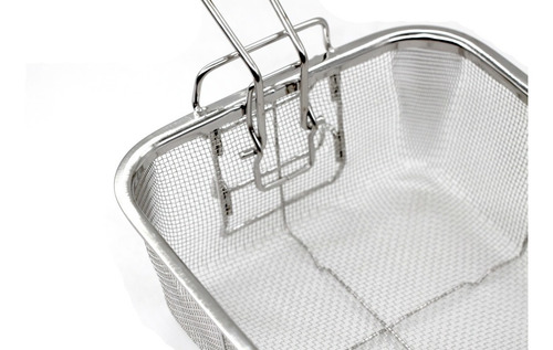 Imagen 2 de 4 de Canasta Freidora De Alimentos Cuadrada 20x20cm Rejilla Papas