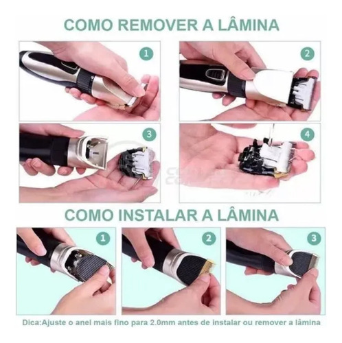 Kit Completo Para Pets: Aparador, Secador E Bebedouro Filtro Dourado