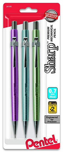 Pentel De Sharp Lápiz Mecánico (0,7 Mm) Barriles Metálicos,
