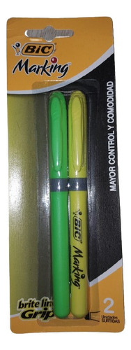 Resaltador Bic  Marking  Amarillo Y Verde